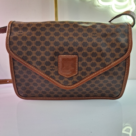 Celine Brown Patterned Crossbody Bag - Picture 1 of 14